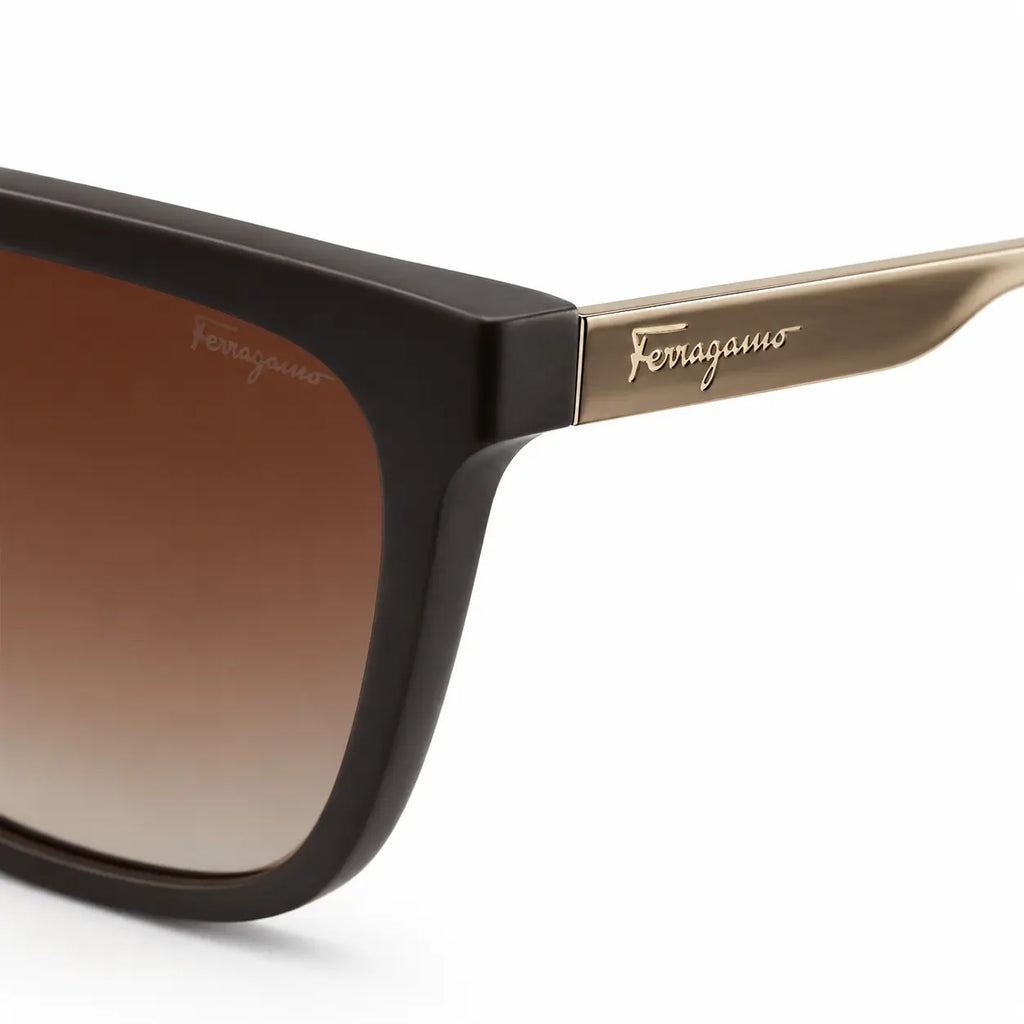 Ferragamo Double-Bridge Square (golden titanium frame)
